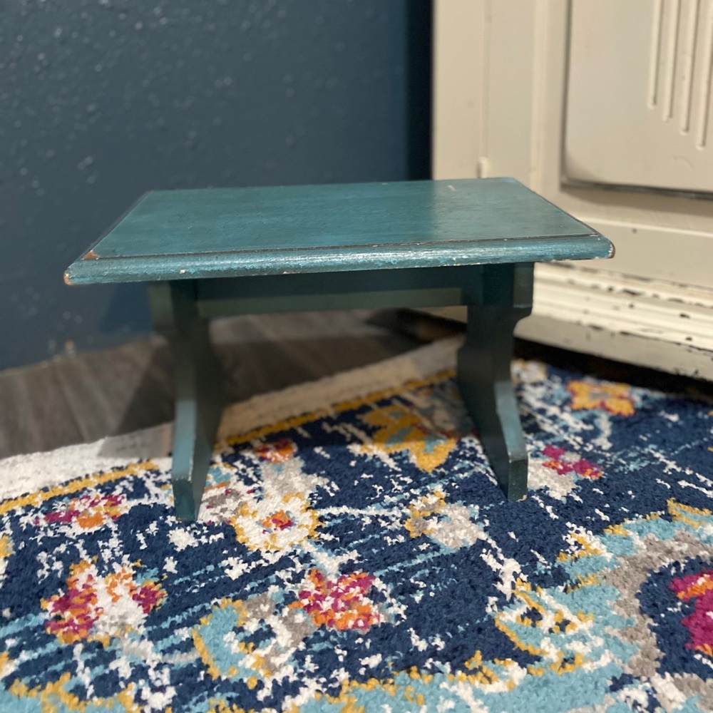 Shabby Chic French Blue Plant Stool Mini - Picture 1 of 9